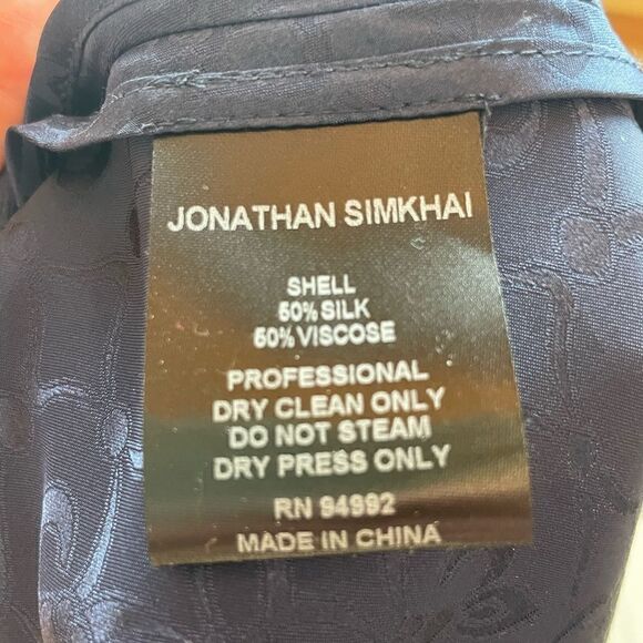 jonathan Simkhai Silk Long Sleeve Top in Navy, size S - NWT - Picture 11 of 14